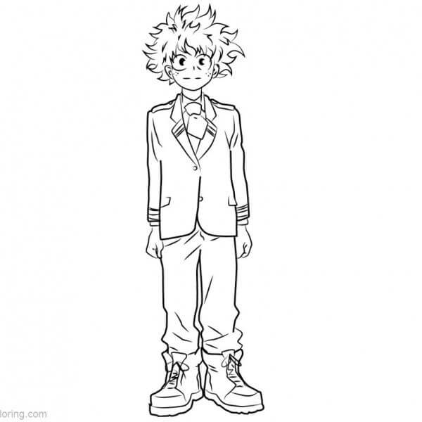 Dibujo de Deku Basíco para Colorear y Imprimir