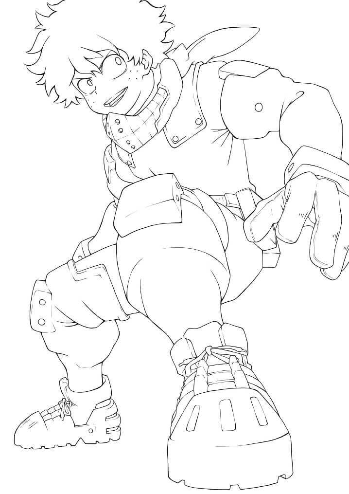 Dibujo de Deku Divertido para Colorear y Imprimir