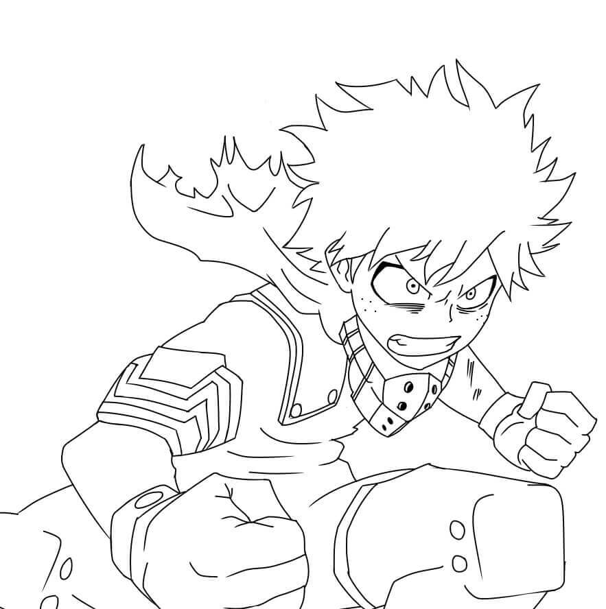 Dibujo de Deku Enojado para Colorear y Imprimir