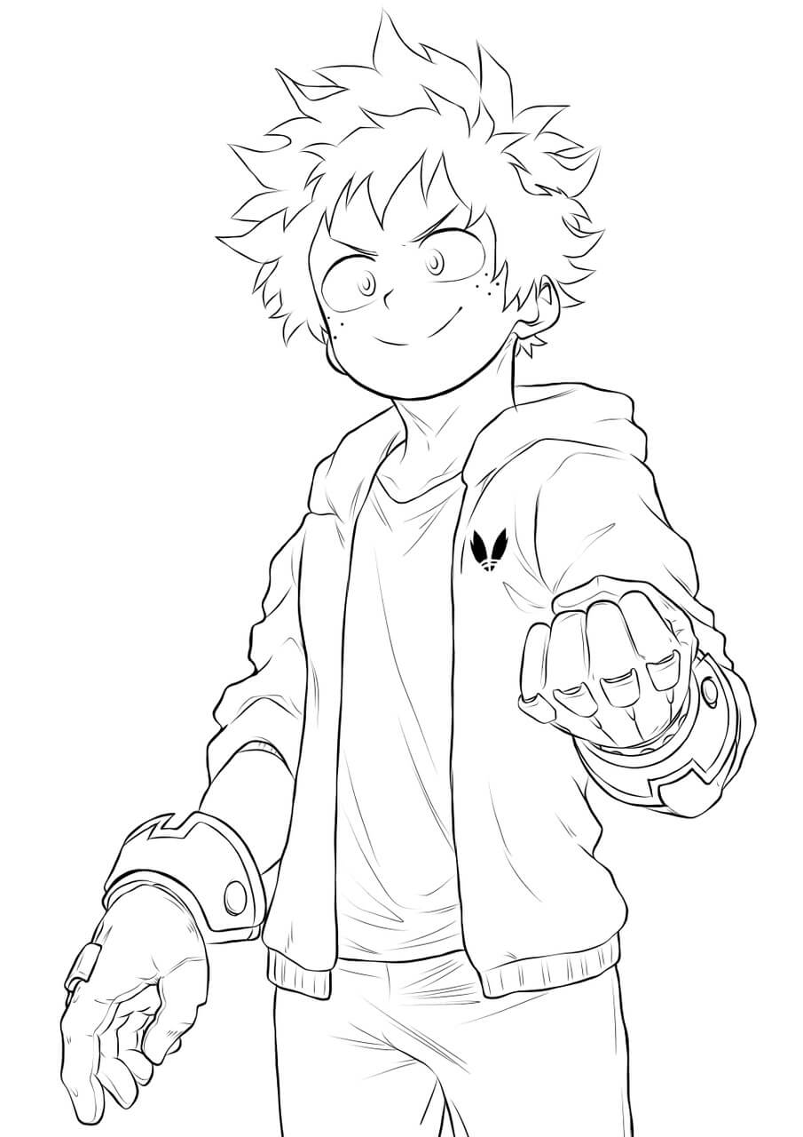 Dibujo de Deku Normal para Colorear y Imprimir