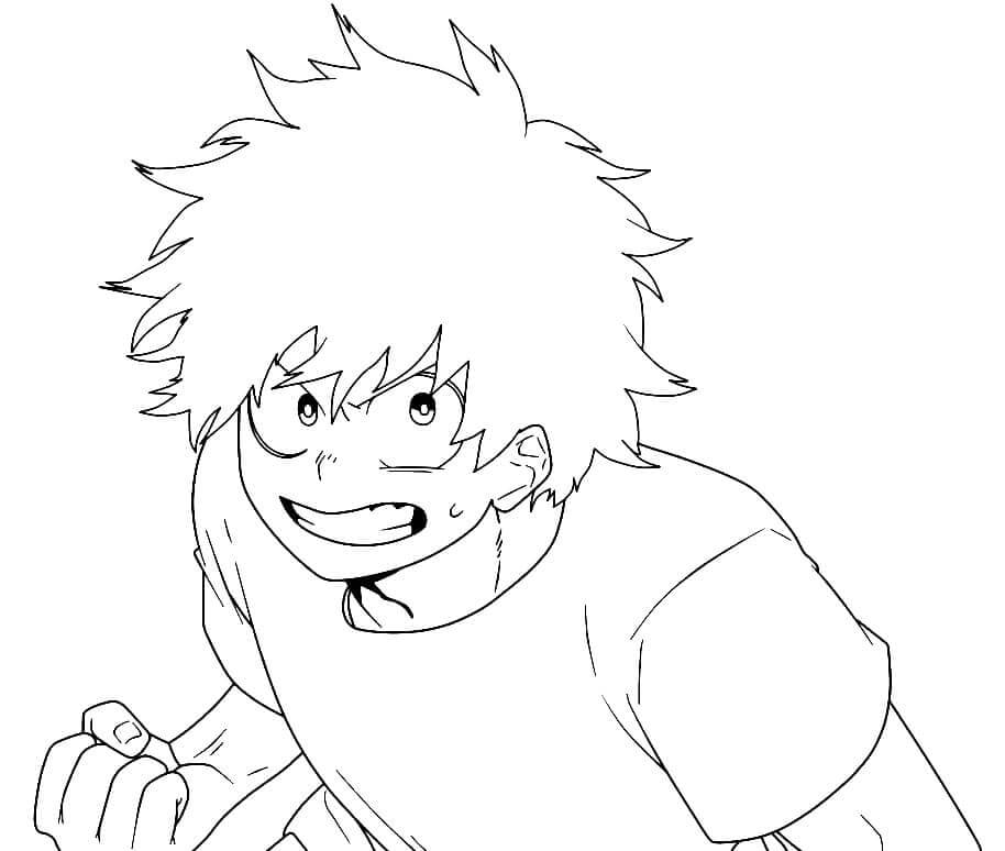Dibujo de Deku Perfecto para Colorear y Imprimir