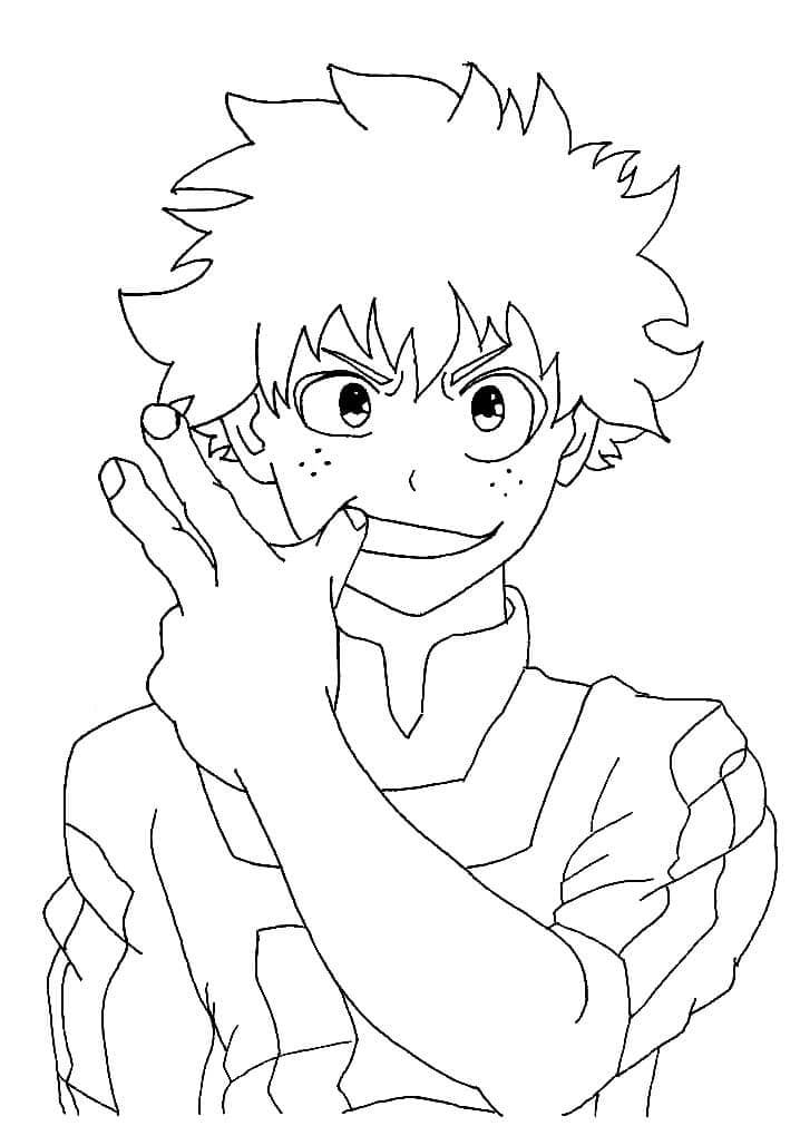 Dibujo de Impresionante Deku para Colorear y Imprimir