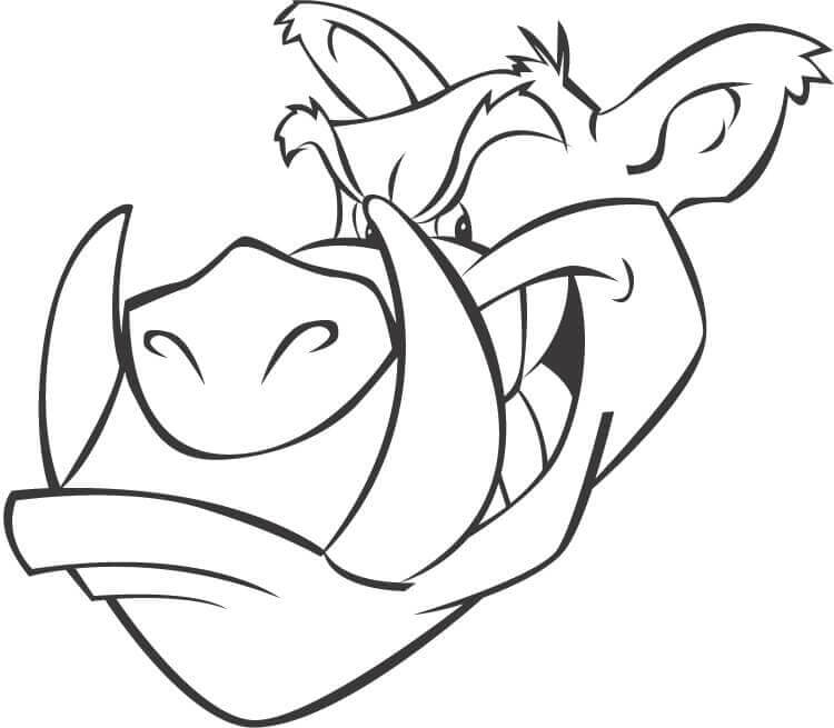 Dibujo de Cabeza de Jabalí para Colorear y Imprimir