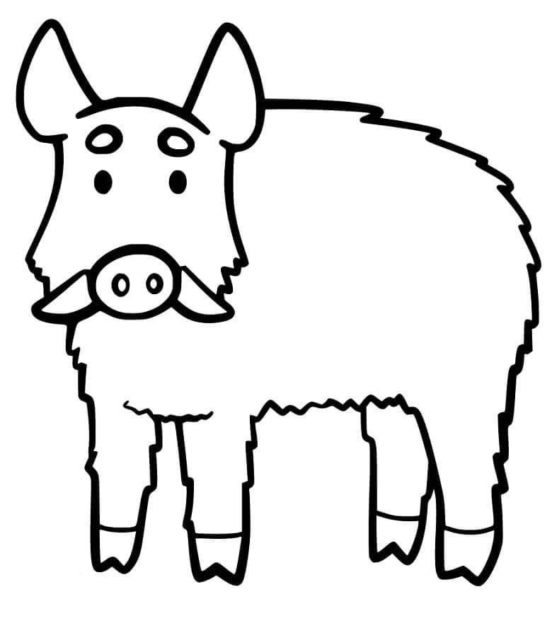 Dibujo de Dibujo de Jabalí para Colorear y Imprimir