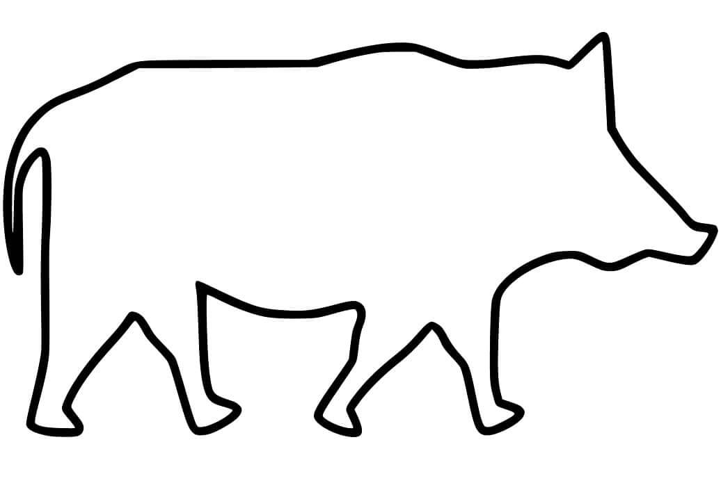 Dibujo de Esquema de Jabalí para Colorear y Imprimir