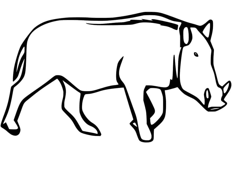 Dibujo de Jabalí Imprimible para Colorear y Imprimir