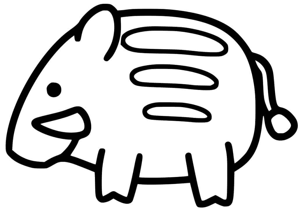 Dibujo de Vector de Jabalí para Colorear y Imprimir