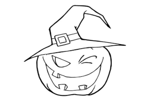 Dibujo de Bruja de Jack o Lantern para Colorear y Imprimir