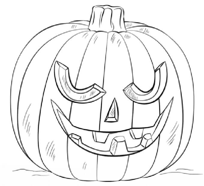 Dibujo de Jack o Lantern Divertido para Colorear y Imprimir