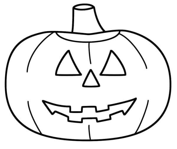 Dibujo de Jack o Lantern Kawaii para Colorear y Imprimir