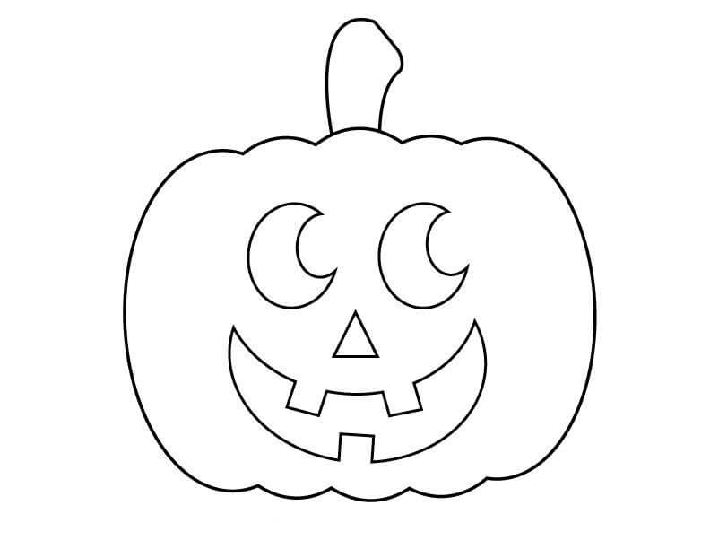 Dibujo de Jack o Lantern Sonriendo para Colorear y Imprimir
