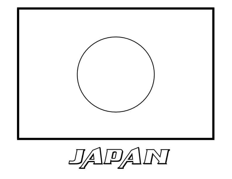 Dibujo de Bandera de Japón para Colorear y Imprimir