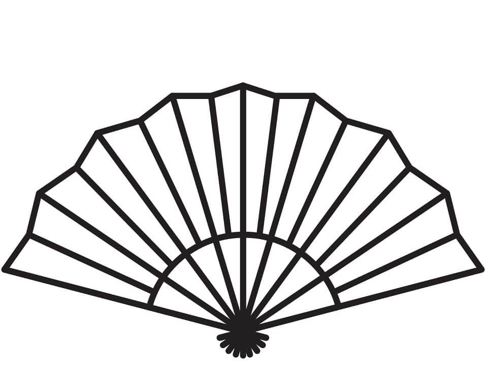 Dibujo de Fan Japonés para Colorear y Imprimir