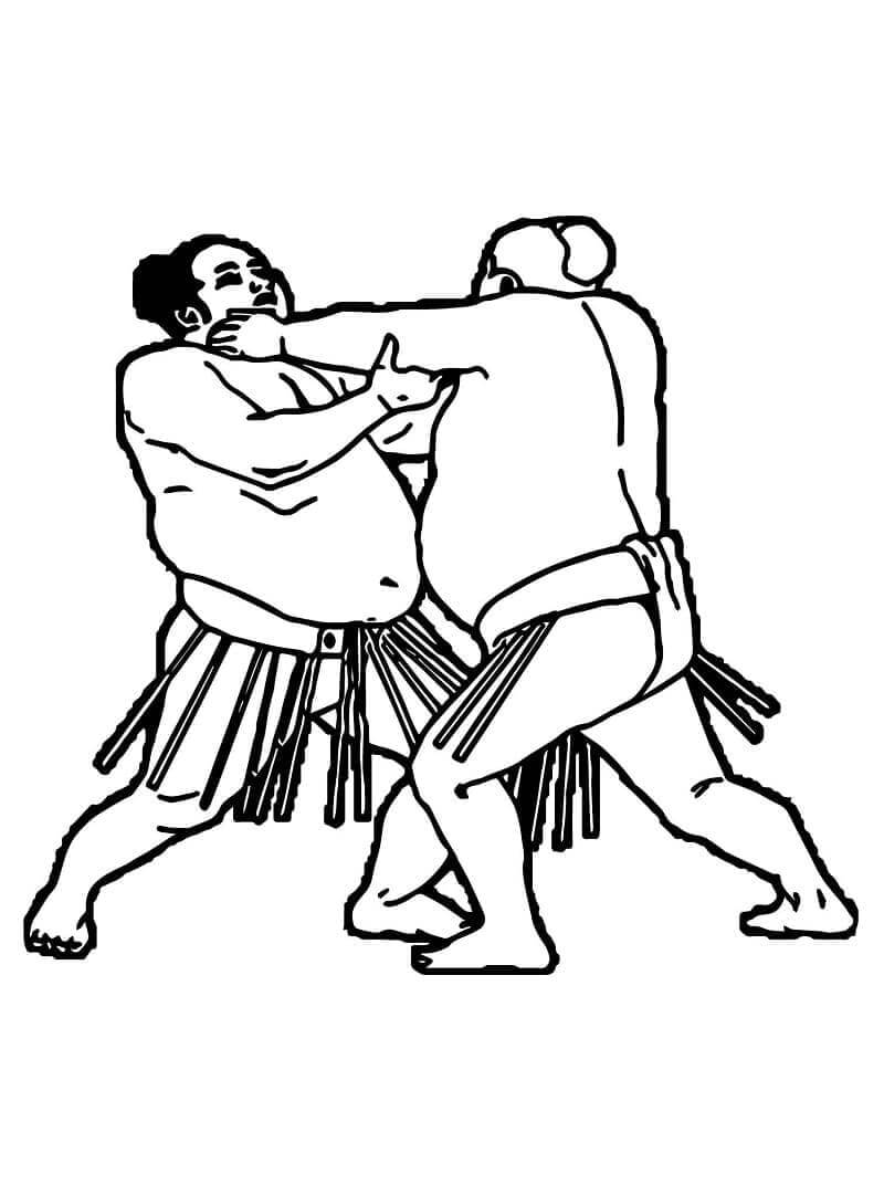 Dibujo de Lucha de Sumo para Colorear y Imprimir