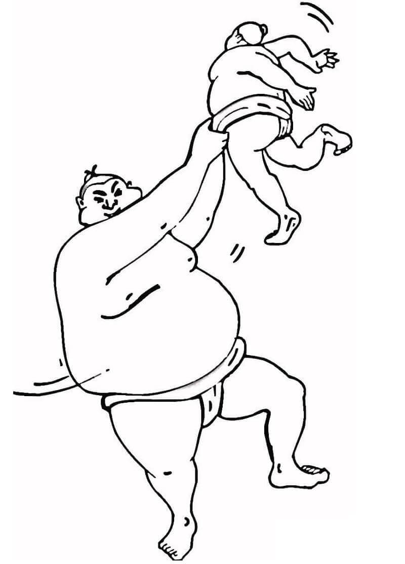 Dibujo de Luchadores de Sumo para Colorear y Imprimir