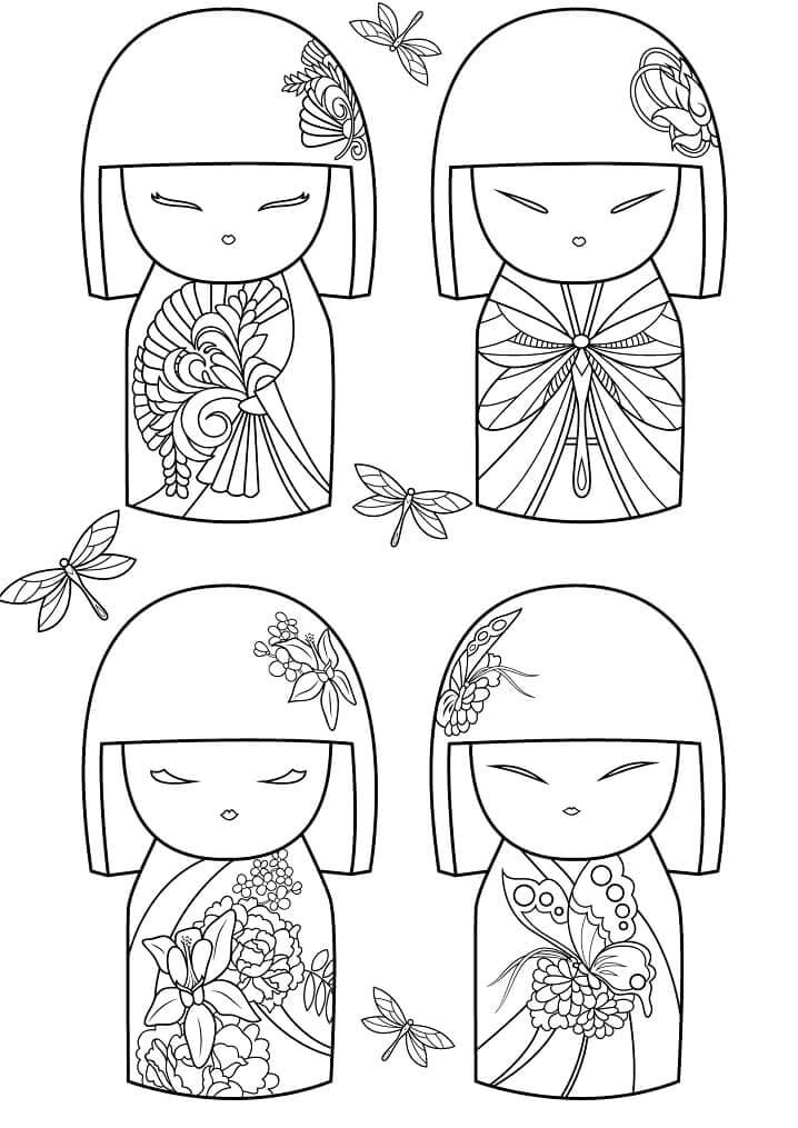 Dibujo de Muñecas Kimmi para Colorear y Imprimir