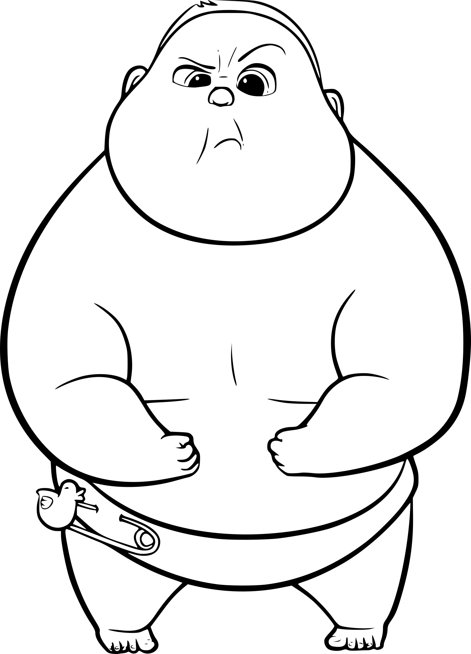 Dibujo de Bebé Gordo Grande para Colorear y Imprimir