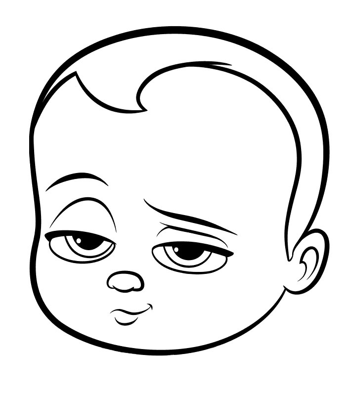Dibujo de Cara Del Bbebe Jefe para Colorear y Imprimir