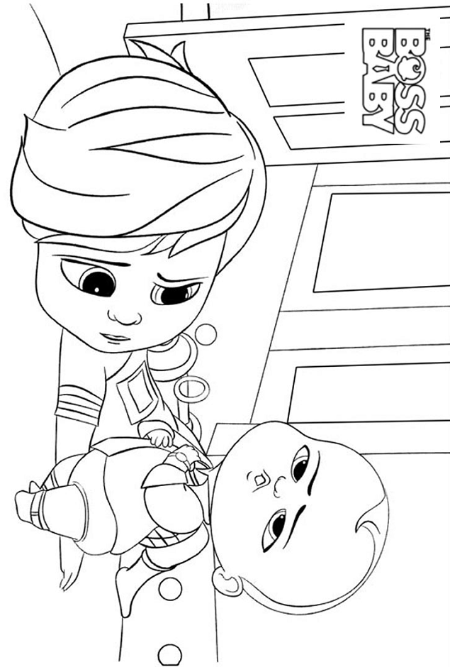 Dibujo de Divertido Tim y Jefe Bebé para Colorear y Imprimir