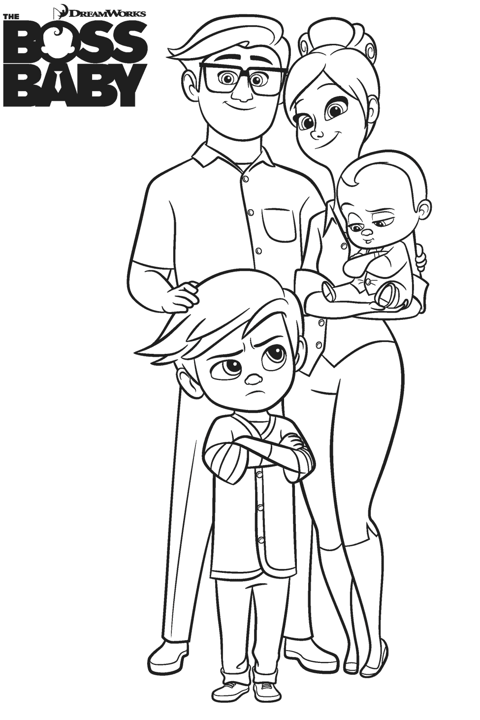 Dibujo de Familia de Jefe Bebé para Colorear y Imprimir