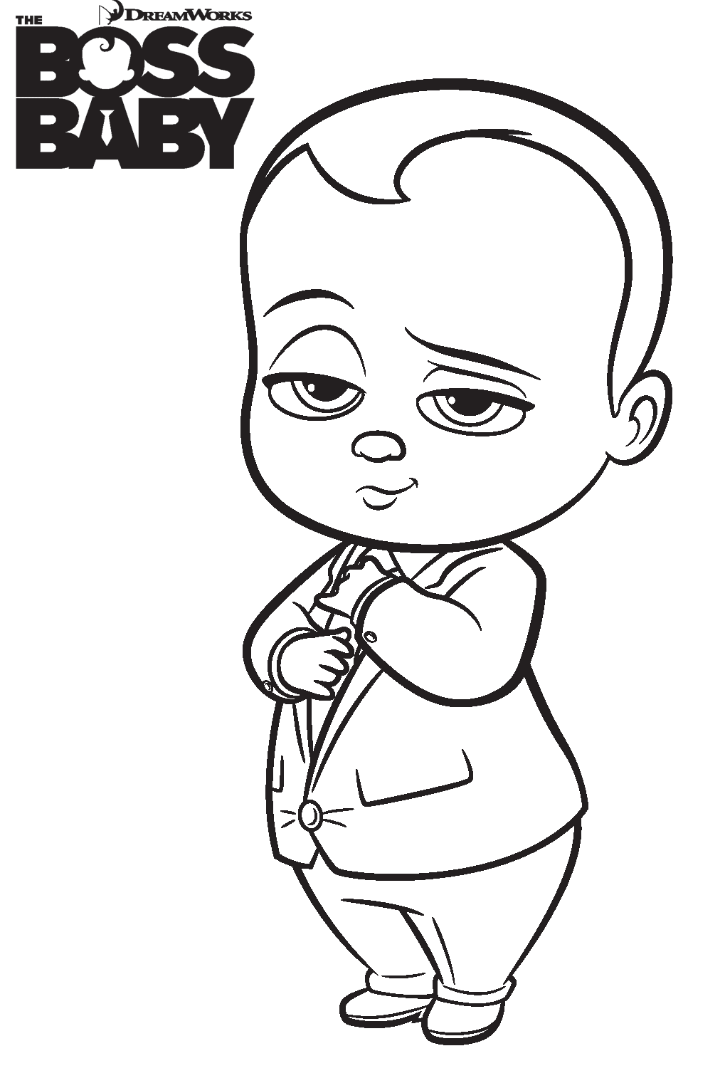 Dibujo de Guapo Jefe Bebé para Colorear y Imprimir