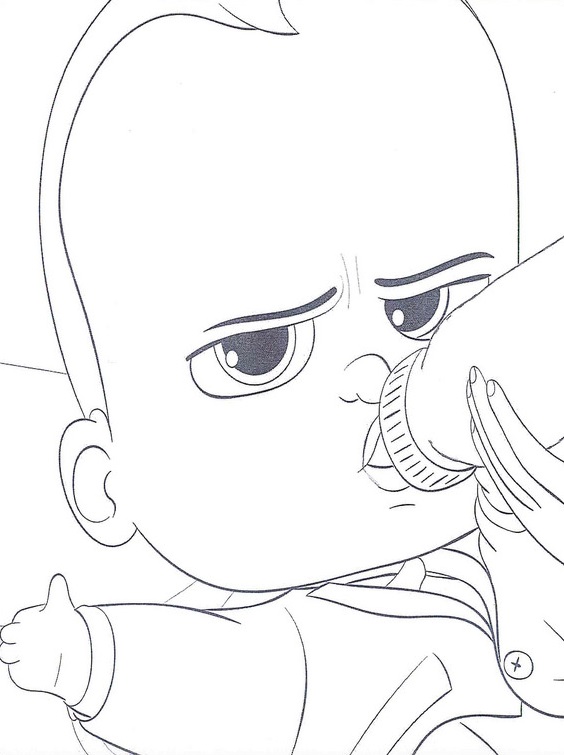 Dibujo de Jefe Bebé Beber Leche para Colorear y Imprimir