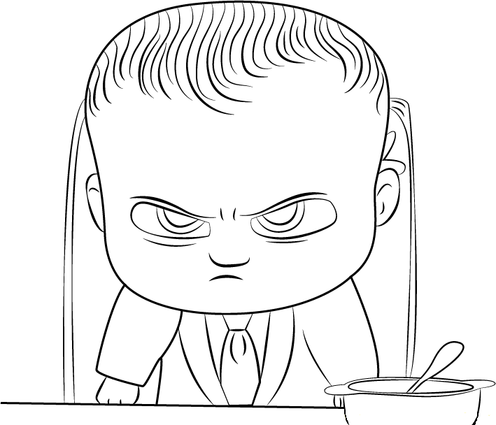 Dibujo de Jefe Bebé Enojado para Colorear y Imprimir