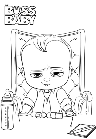 Dibujo de Jefe Bebé Sonriendo para Colorear y Imprimir