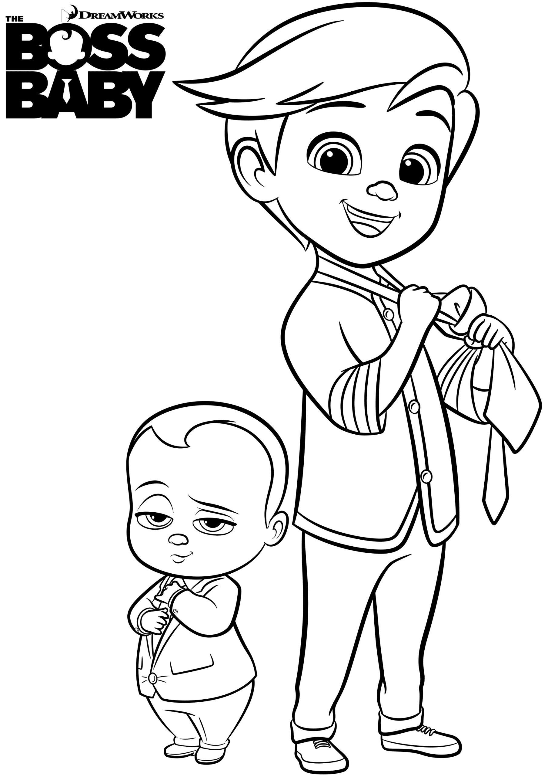 Dibujo de Jefe Bebé y Tim para Colorear y Imprimir