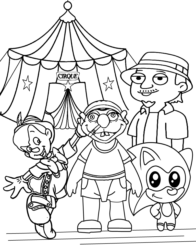 Dibujo de Imgi 11 Jeffy The Puppet And Clown Free Printable para Colorear y Imprimir
