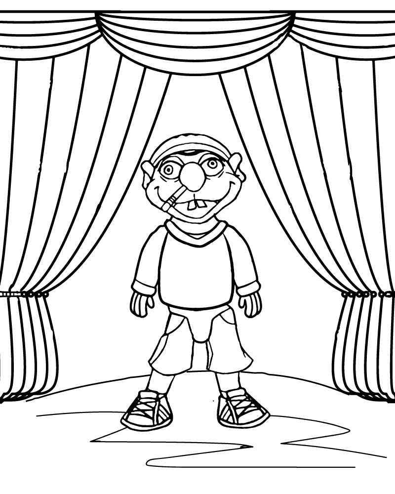 Dibujo de Imgi 14 Jeffy From Supermariologan Puppet At The Circus Coloring Page para Colorear y Imprimir