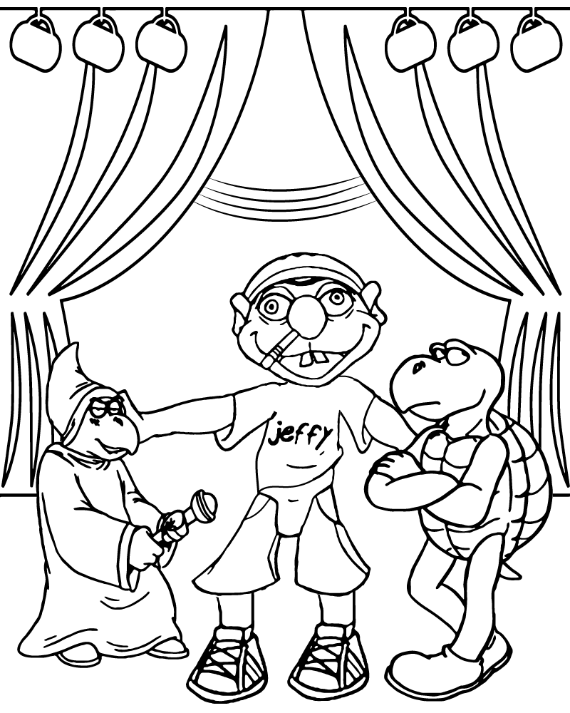 Dibujo de Imgi 17 Jeffy The Puppet With Circus Animals Coloring For Kids para Colorear y Imprimir