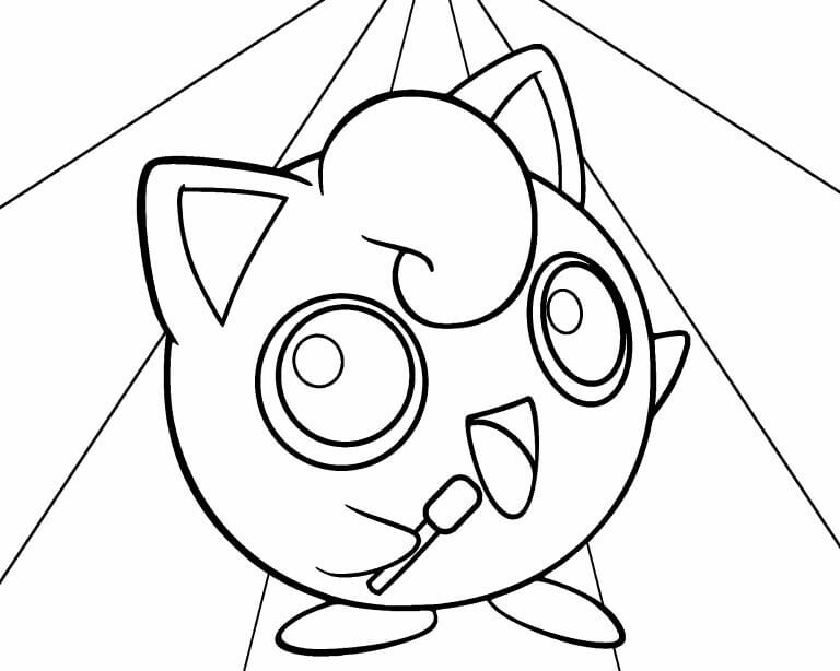 Dibujo de Cantando Jigglypuff para Colorear y Imprimir