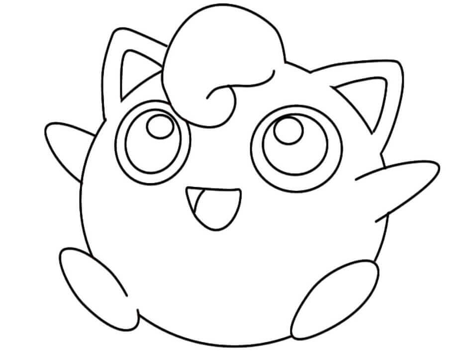 Dibujo de ¡Feliz Jigglypuff para Colorear y Imprimir