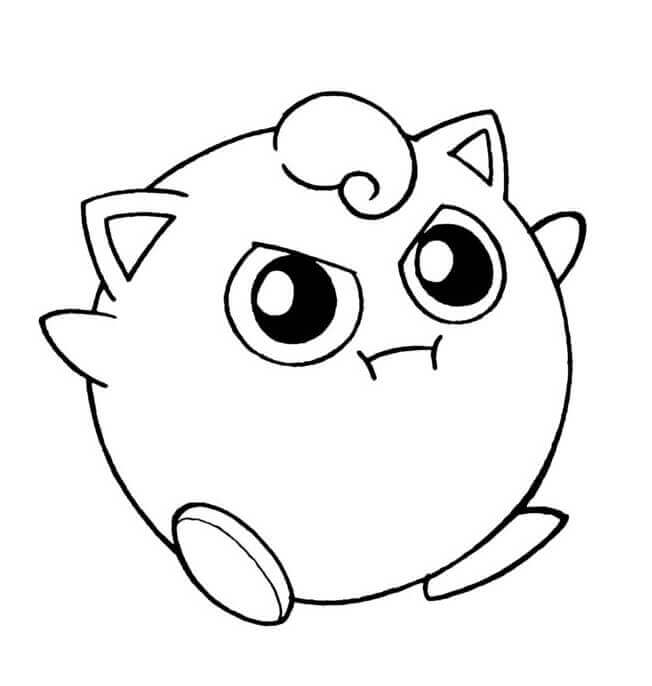 Dibujo de Jigglypuff Enojada para Colorear y Imprimir