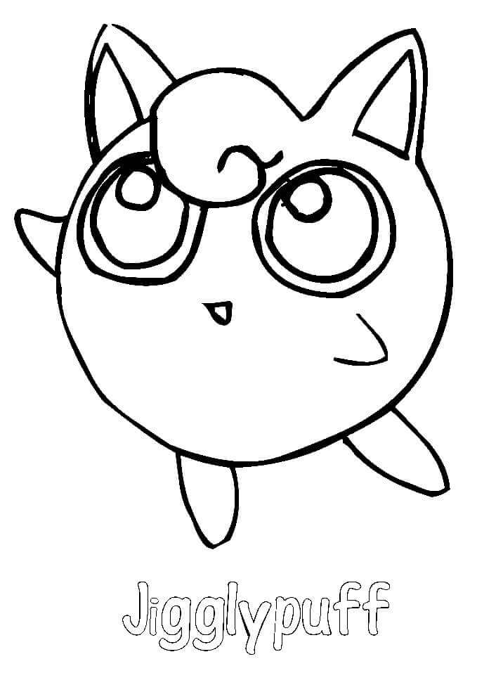 Dibujo de Pequeña Jigglypuff para Colorear y Imprimir