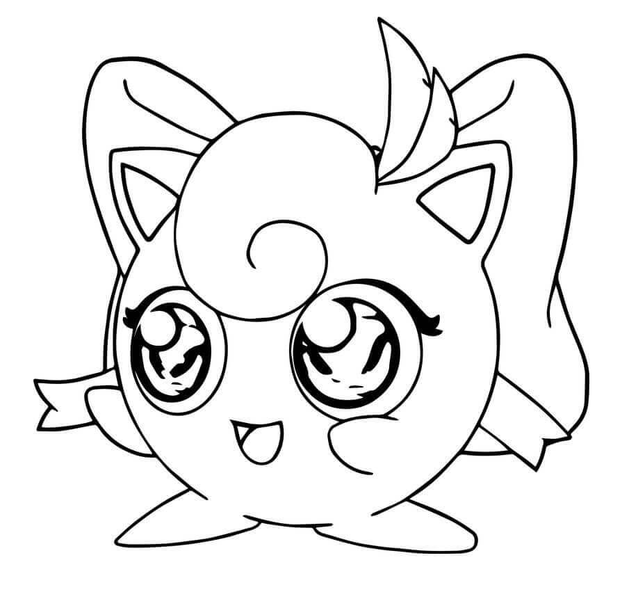 Dibujo de Precioso Jigglypuff para Colorear y Imprimir