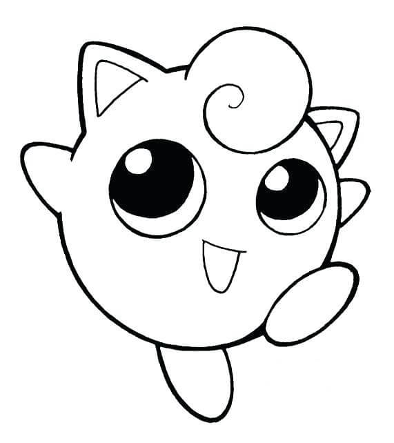 Dibujo de Salto Jigglypuff para Colorear y Imprimir