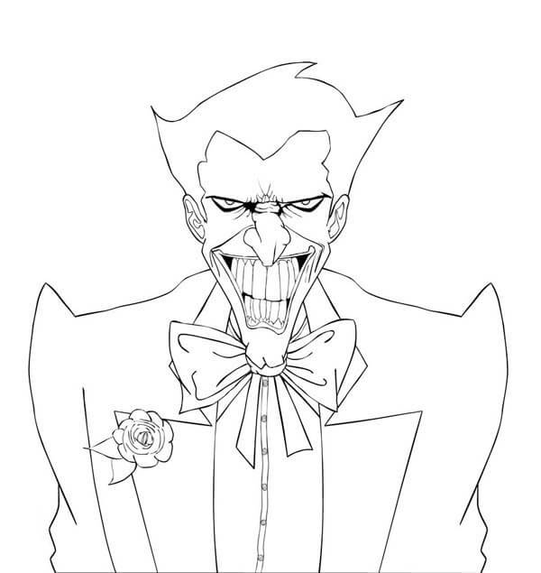 Dibujo de Cara Joker Gracioso para Colorear y Imprimir