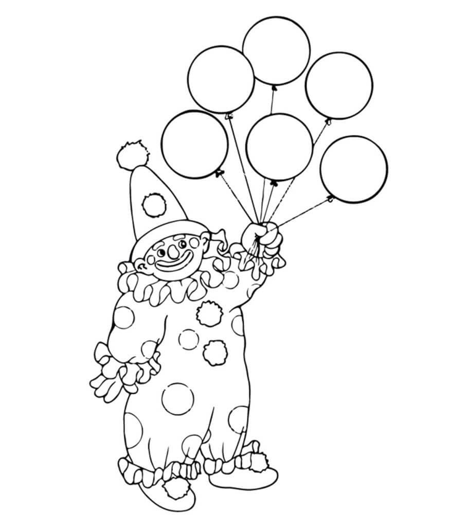 Dibujo de Joker Sosteniendo Globo para Colorear y Imprimir