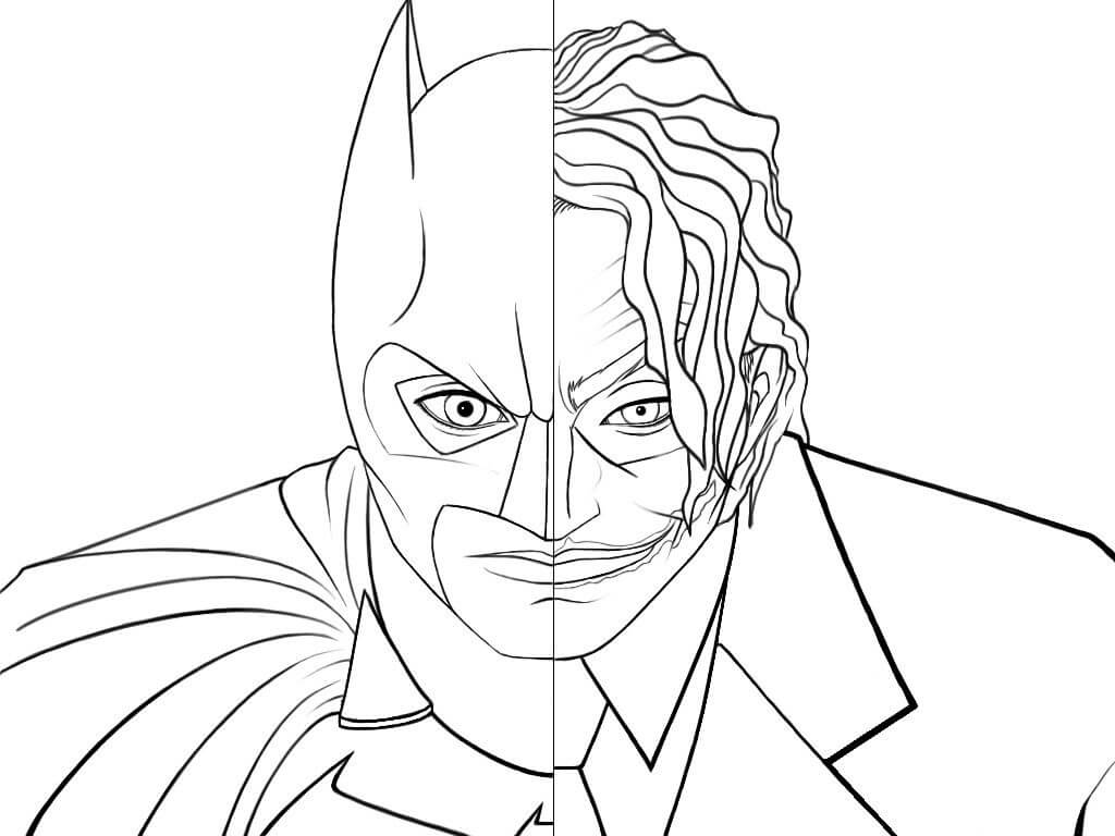 Dibujo de Joker y Batman para Colorear y Imprimir