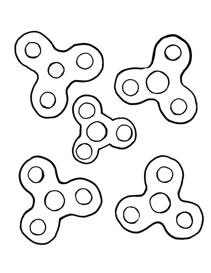 Dibujo de Cinco Agitarse Hilandero para Colorear y Imprimir