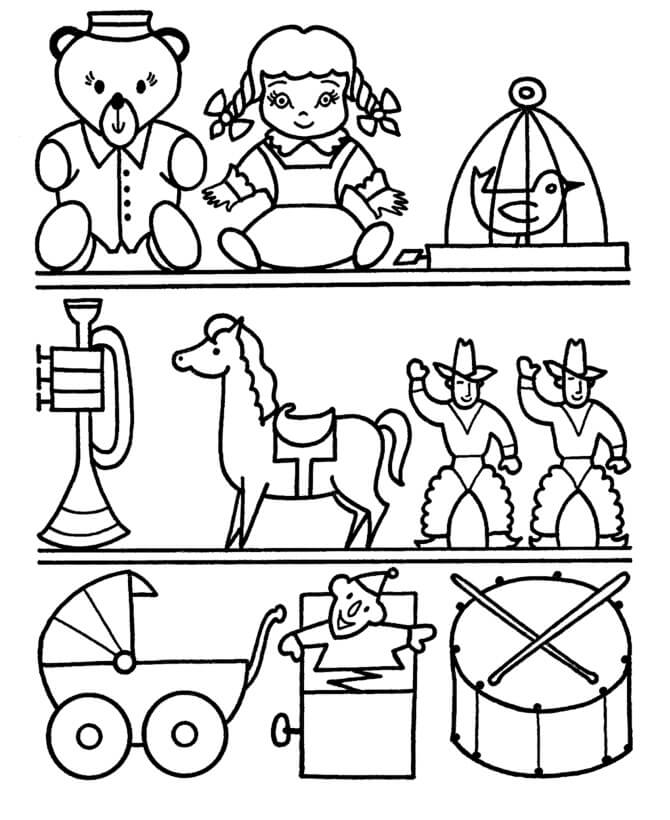 Dibujo de Estante de Juguete para Colorear y Imprimir