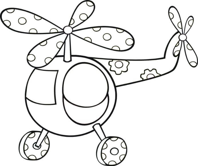 Dibujo de Helicóptero de Juguete para Colorear y Imprimir