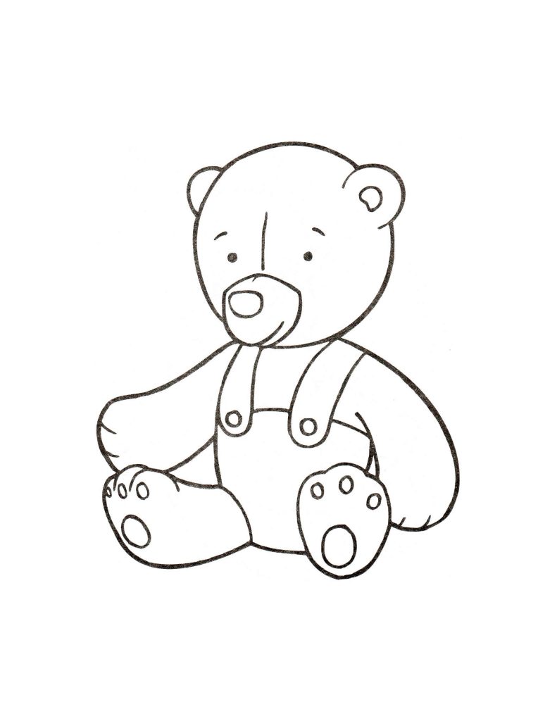 Dibujo de Juguete Bebé Oso para Colorear y Imprimir