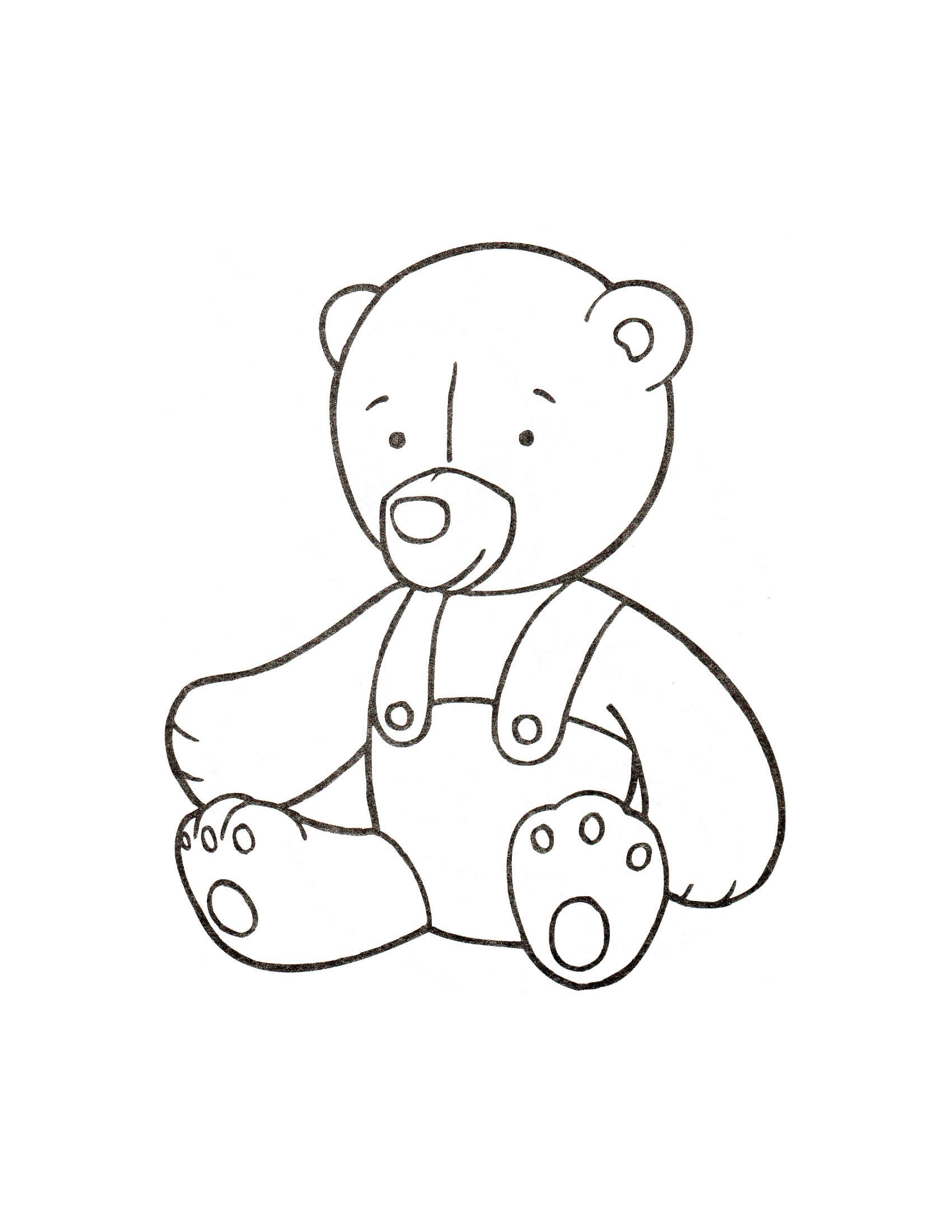 Dibujo de Juguete Bebé Oso para Colorear y Imprimir