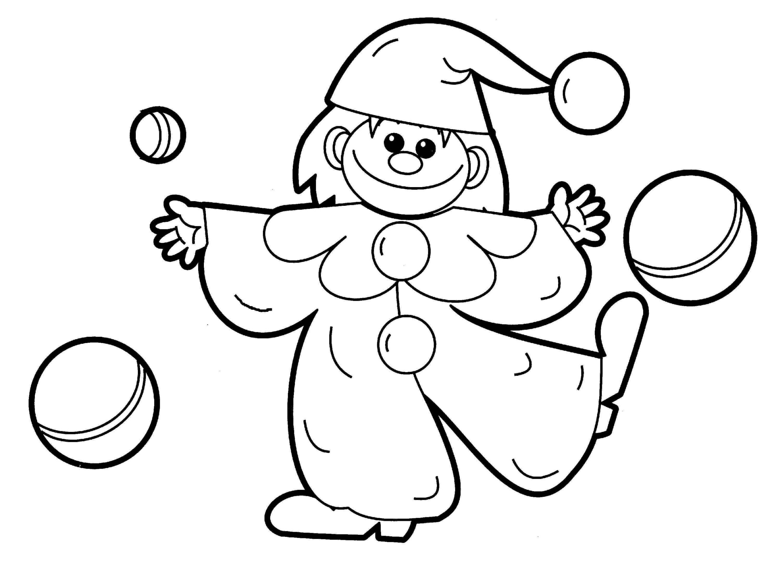 Dibujo de Payaso Juguetes Scaled para Colorear y Imprimir