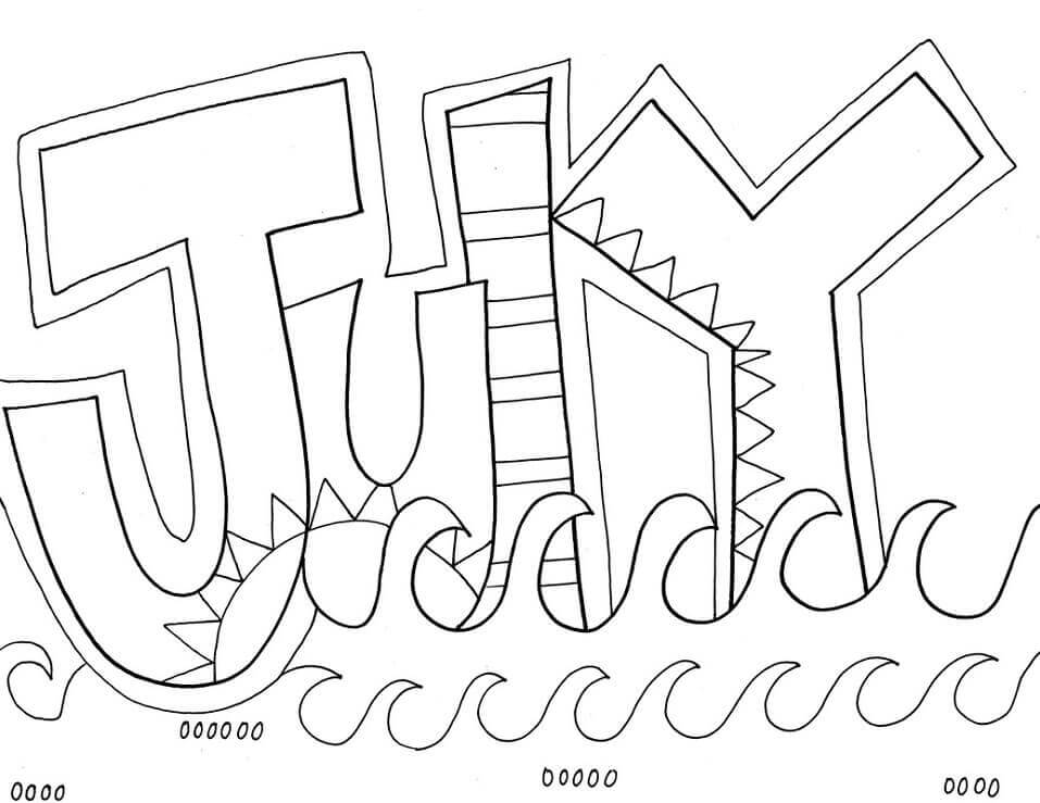 Dibujo de 1 de Julio para Colorear y Imprimir