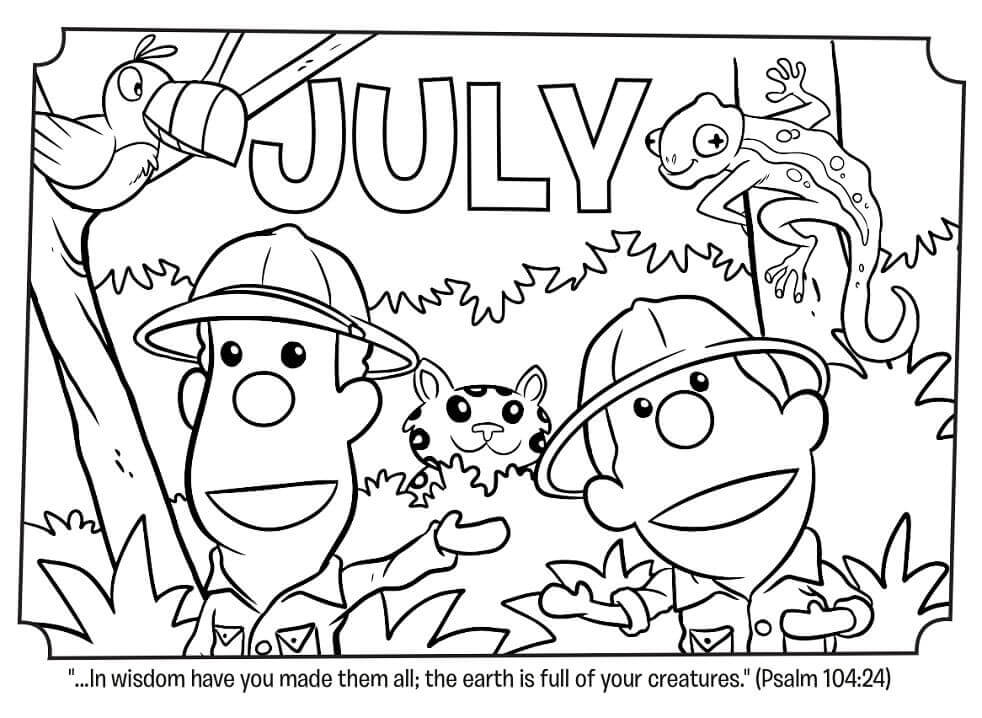 Dibujo de 3 de Julio para Colorear y Imprimir