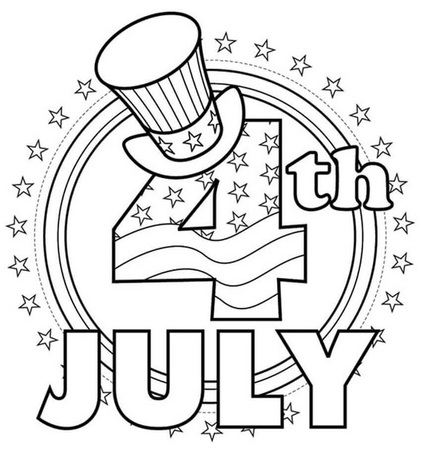 Dibujo de 4 de Julio para Colorear y Imprimir